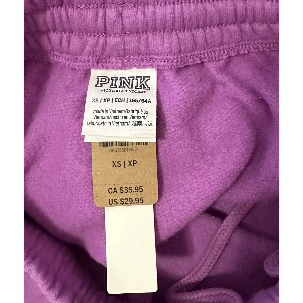 Victoria's Secret PINK Campus Sweat Shorts Women's XS Purple Elastic Waistband
